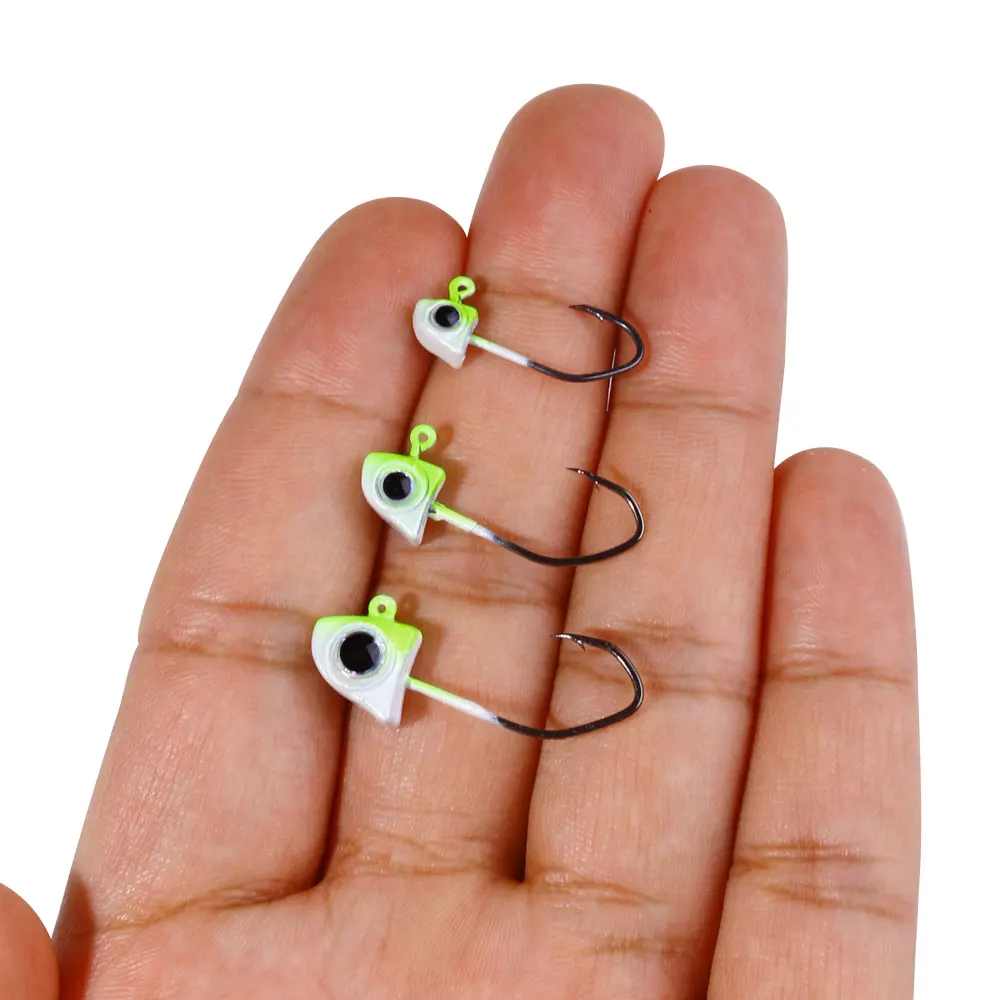 Jighead Angelhaken 0,03oz-0,12oz Mikro-Jigkopf für Ajing Rock Fishing Kleiner Weichköder Bleihaken für Barsch, Crappie, Forelle