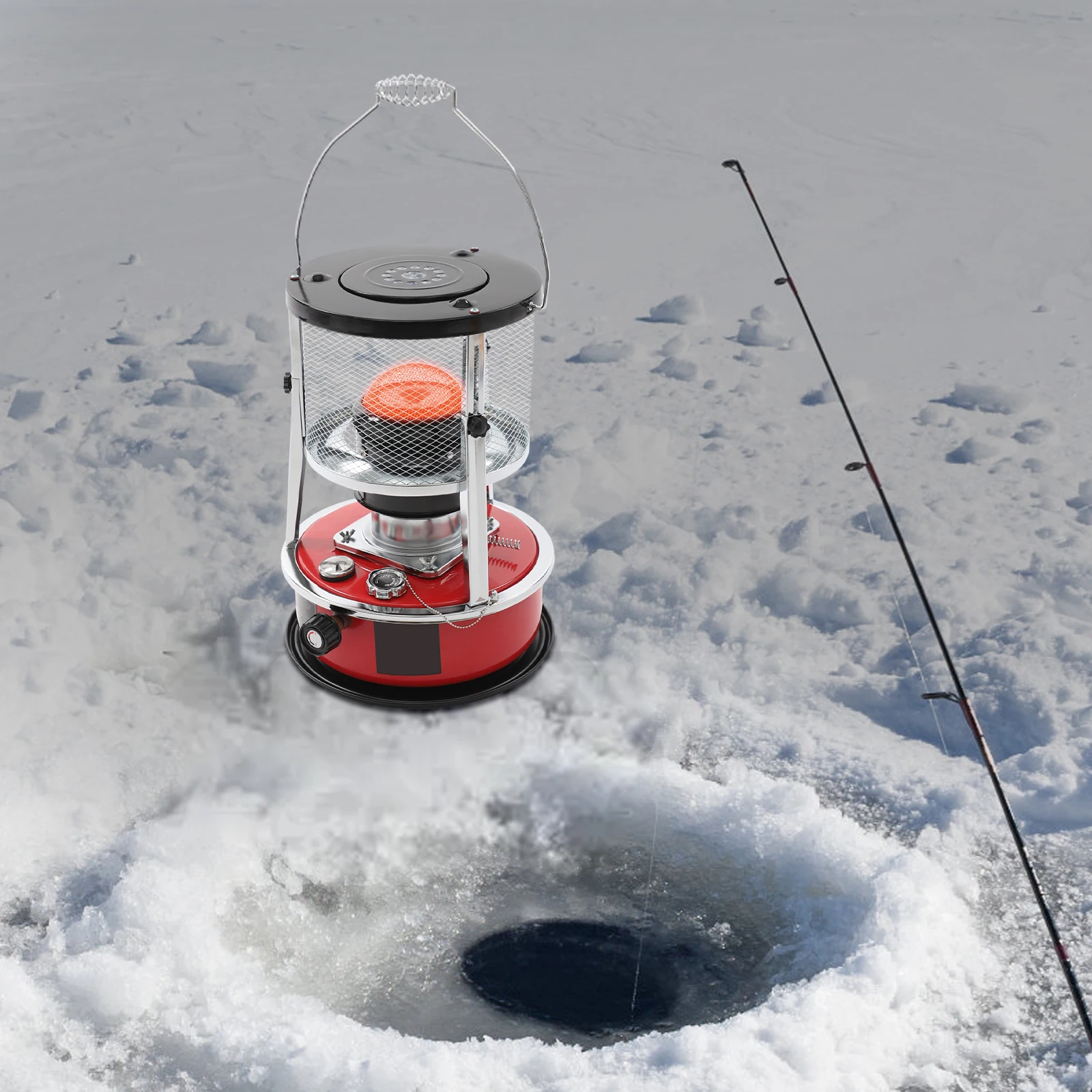 سخان الكيروسين المحمول الشتاء في الهواء الطلق سخان قابل للرفع 5.2L 8000BTU لصيد الأسماك على الجليد في الهواء الطلق المنزل الشواء