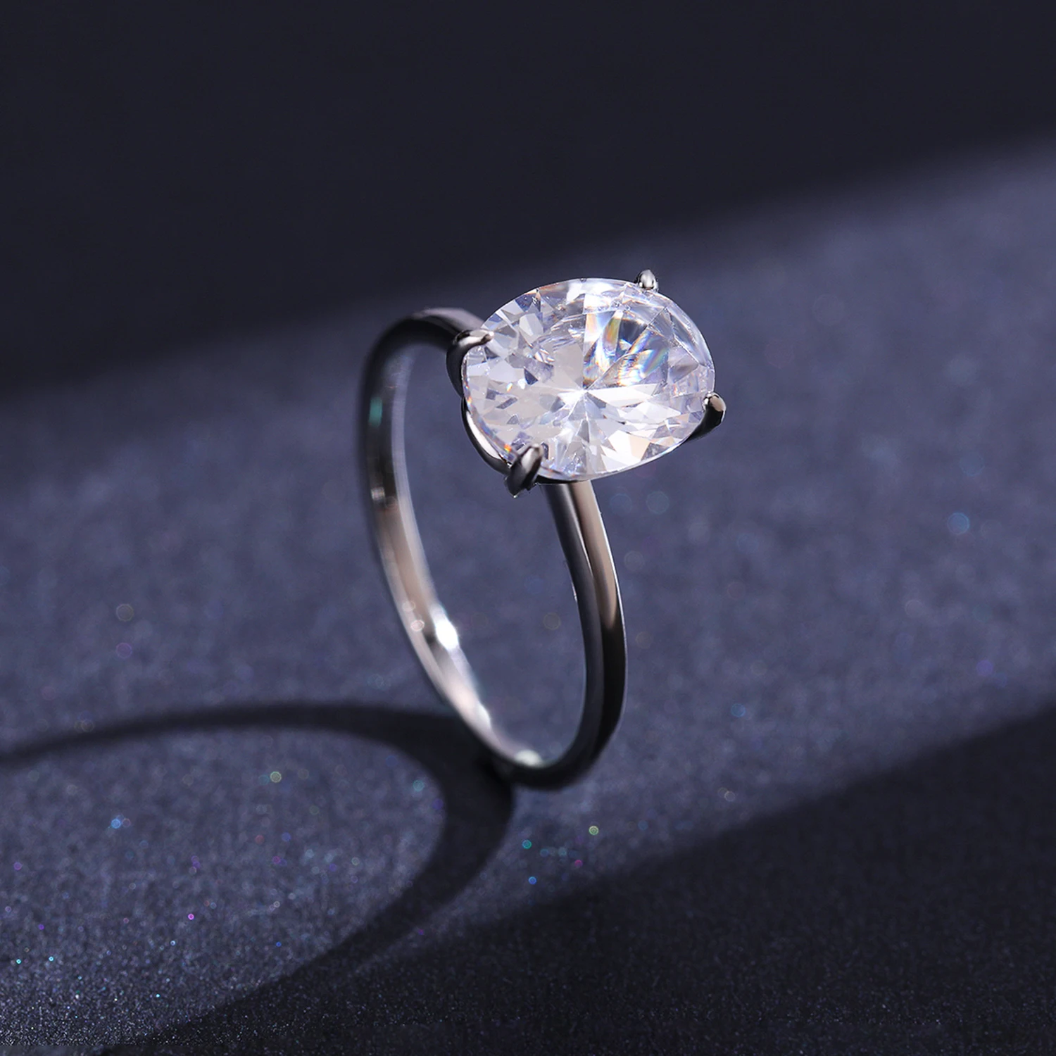 Modian-Anillo de Plata de Ley 925 con Circonia cúbica para mujer, sortija de compromiso, plata esterlina, corte ovalado, transparente