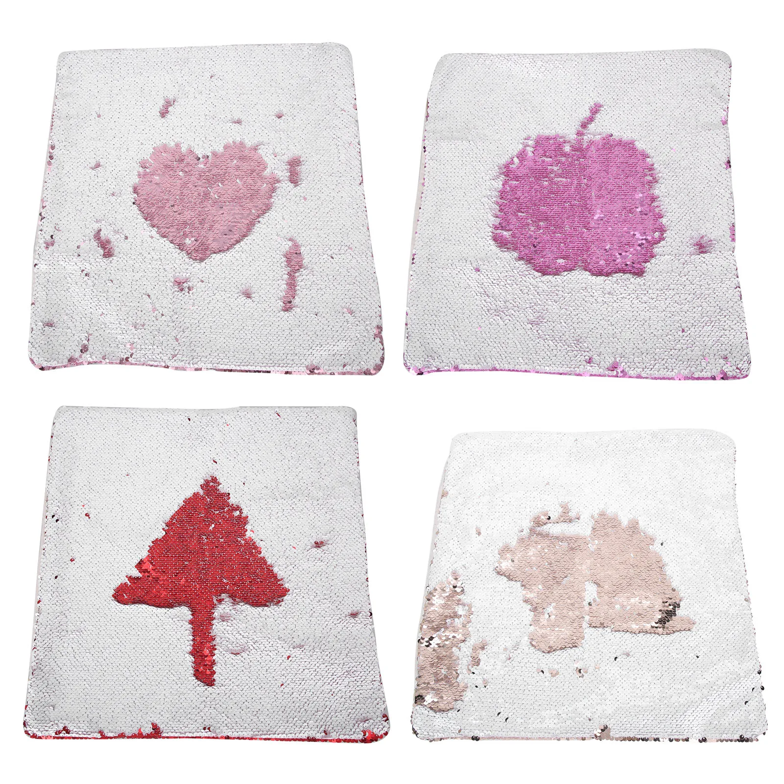Pillow Cover Pillow Case Sequins Suede Fabric Cushion Covers with  for Home Sofa Bed Decoration