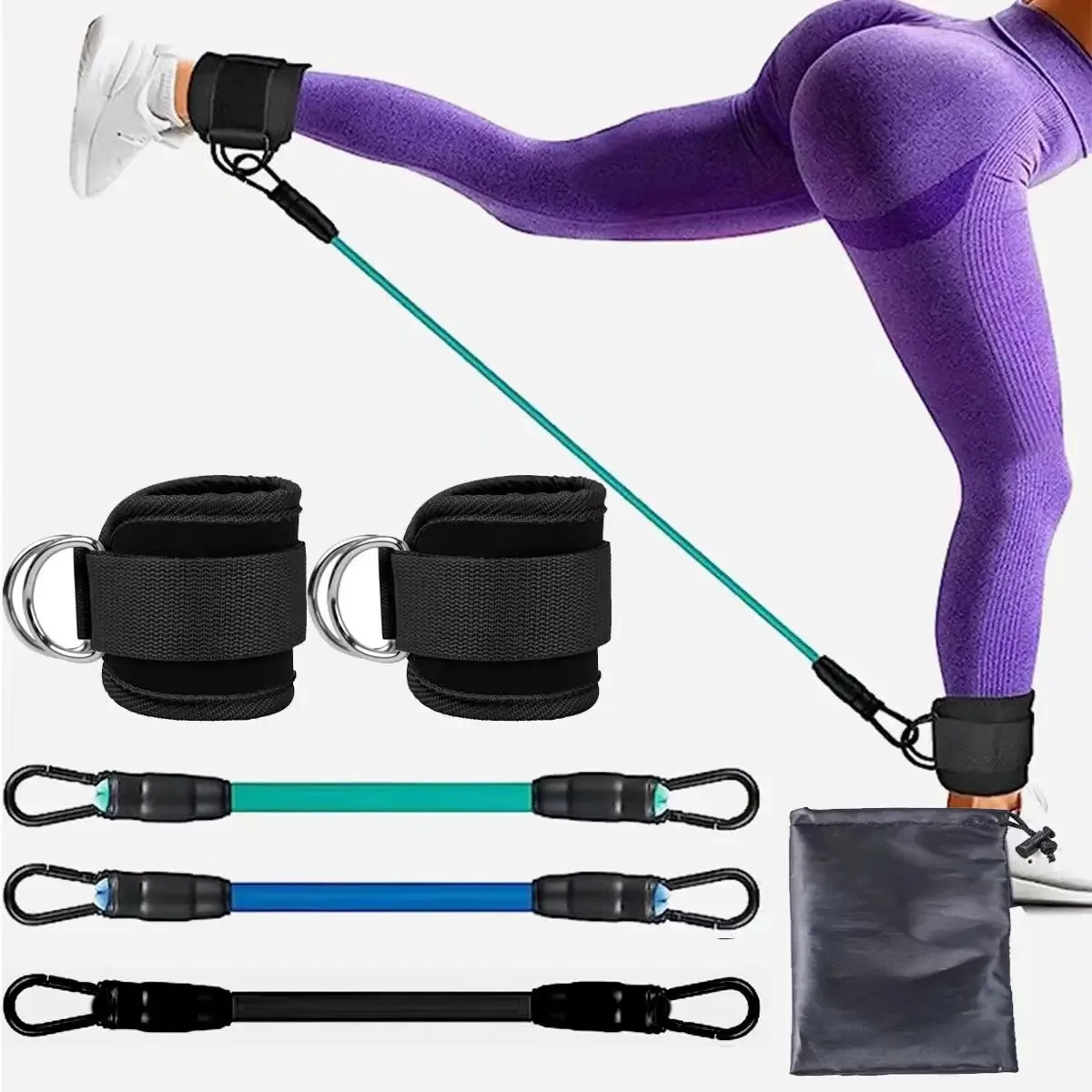 Bandas de resistencia para el tobillo, cuerda elástica para tirar de la fuerza de la pierna y la cadera, equipo de gimnasio para entrenamiento en casa, Yoga, Pilato, Crossfit