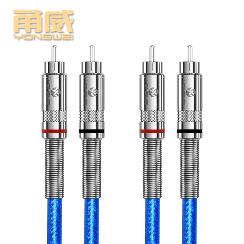 YONGWEI 1 Pair 2RCA to 2 RCA Male to Male Audio Cable Gold-Plated RCA Audio Cable for Home Theater DVD TV Amplifier CD Soundbox