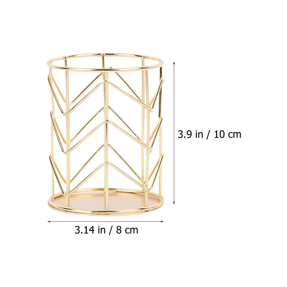 

2Pcs Makeup Brush Storage Box Desktop Organizer Pen Container for Office Home Decor Metal Brush Holder Stationery Storage Basket