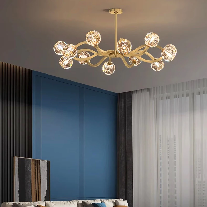 

Nordic Crystal Kitchen Island Chandelier Living Room Lamp Rectangle Luxury Pendant Light for Dining Table Room Decor Lustre
