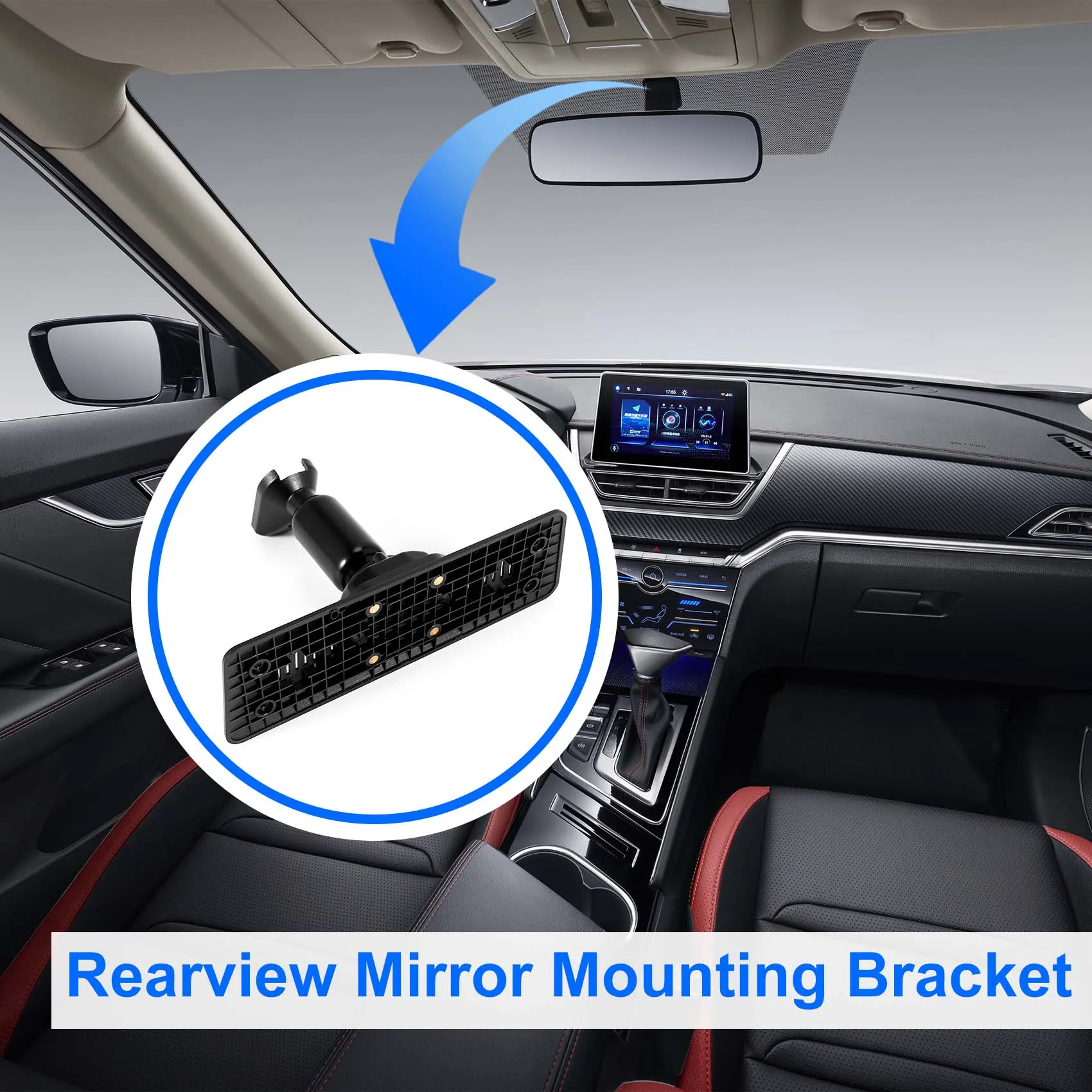 1X Car Interior Rear View Mirror Back Plate Panel Mounting Bracket for Car DVR