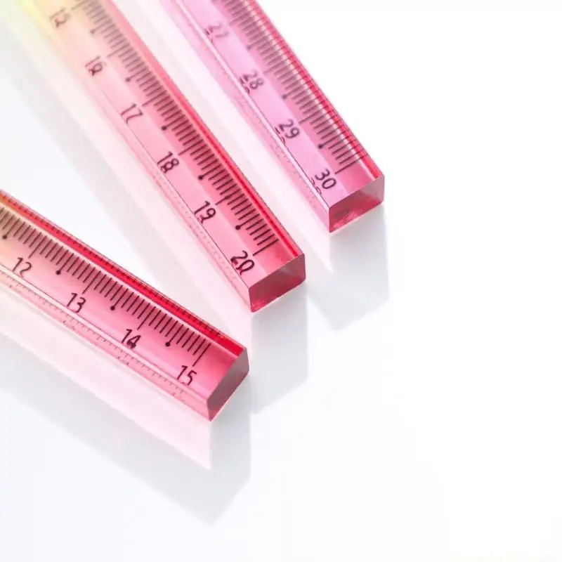 Transparent Gradient Acrylic Ruler Measuring Tool with Metric Scale for School Drawing Notes Engineering Drawing and Drafting