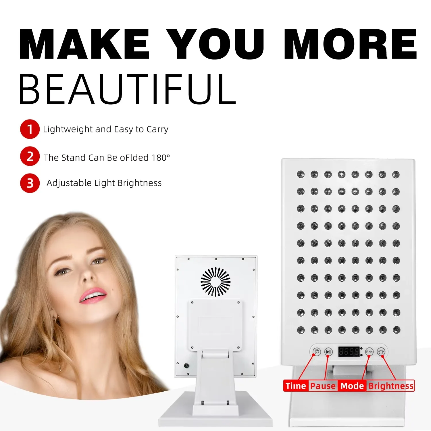 لوحة LED حمراء بالقرب من الأشعة تحت الحمراء 660 نانومتر 850 نانومتر جهاز علاج بالضوء الأحمر للألم والجلد والانتعاش والنوم ولوحة طاقة عالية محمولة منزلية