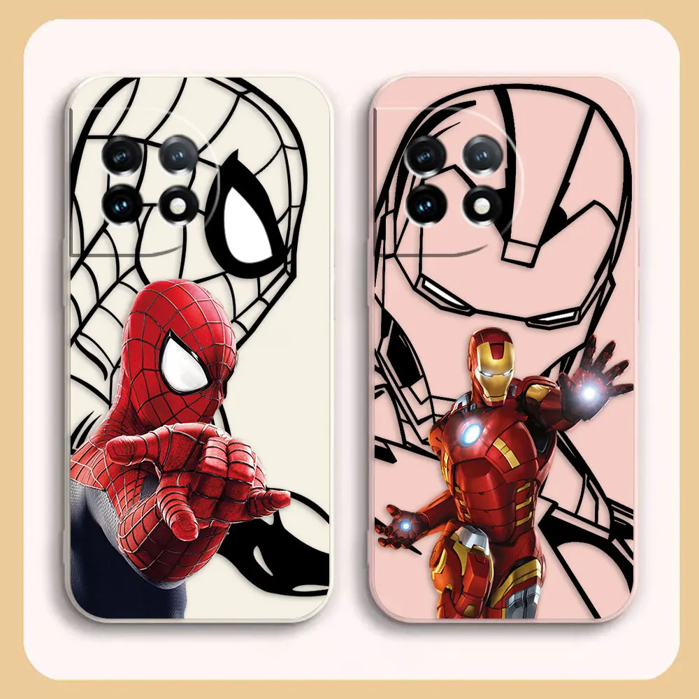 Case For Oneplus 11 10 9 9R 9RT 8 8T 7 7T ACE 2 2V NORD CE 2 Lite Pro Case Funda Cqoue Shell Super Iron Spiderman Marvel Heroes