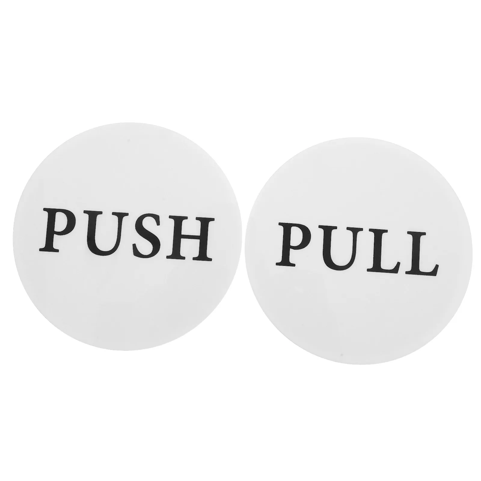 2Pcs Removable Push Pull Door Sign Acrylic Round Lightweight Professional Glass Door Marker for Cafes Boutiques Offices