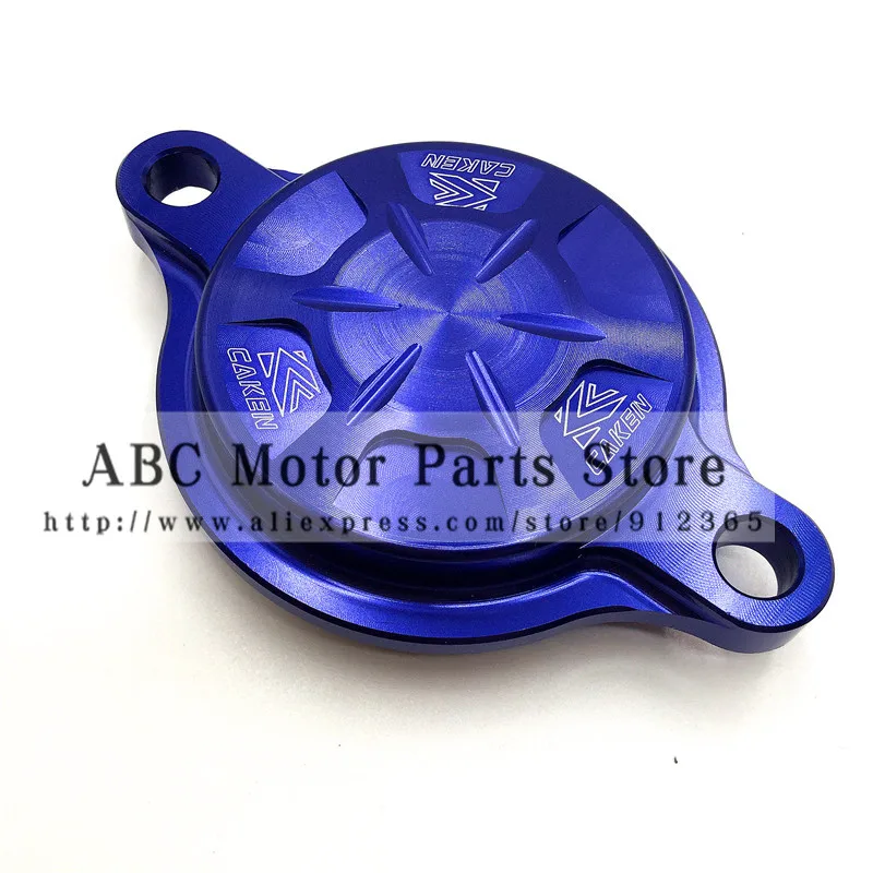 Blue CNC Billet Engine Oil Filter Cover For YZF450 /10-15 YZF250 /14-16 spare parts dirt pit bike Motocross Racing Bike