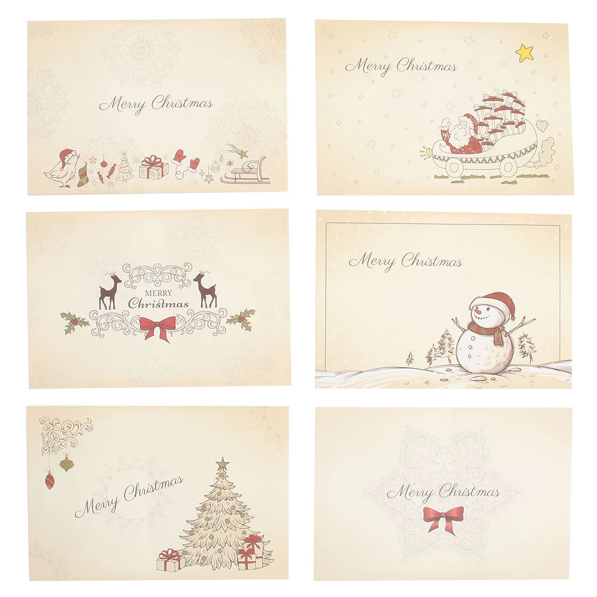 

6 Pcs Christmas Envelope Sto Party Supply Greeting for Postcard Gifts Message Paper Blessing Festival