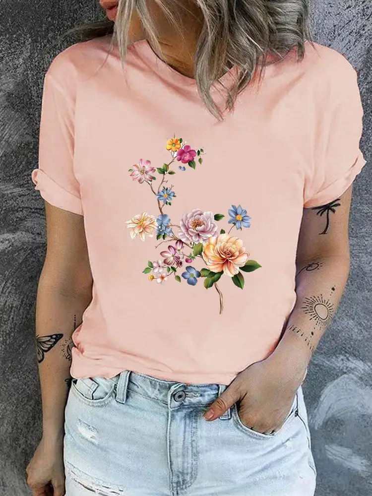 

Fashion Clothing Women Female Short Sleeve T Clothes Watercolor Sweet Lovely Trend Ladies Casual Graphic Tee Print T-shirts