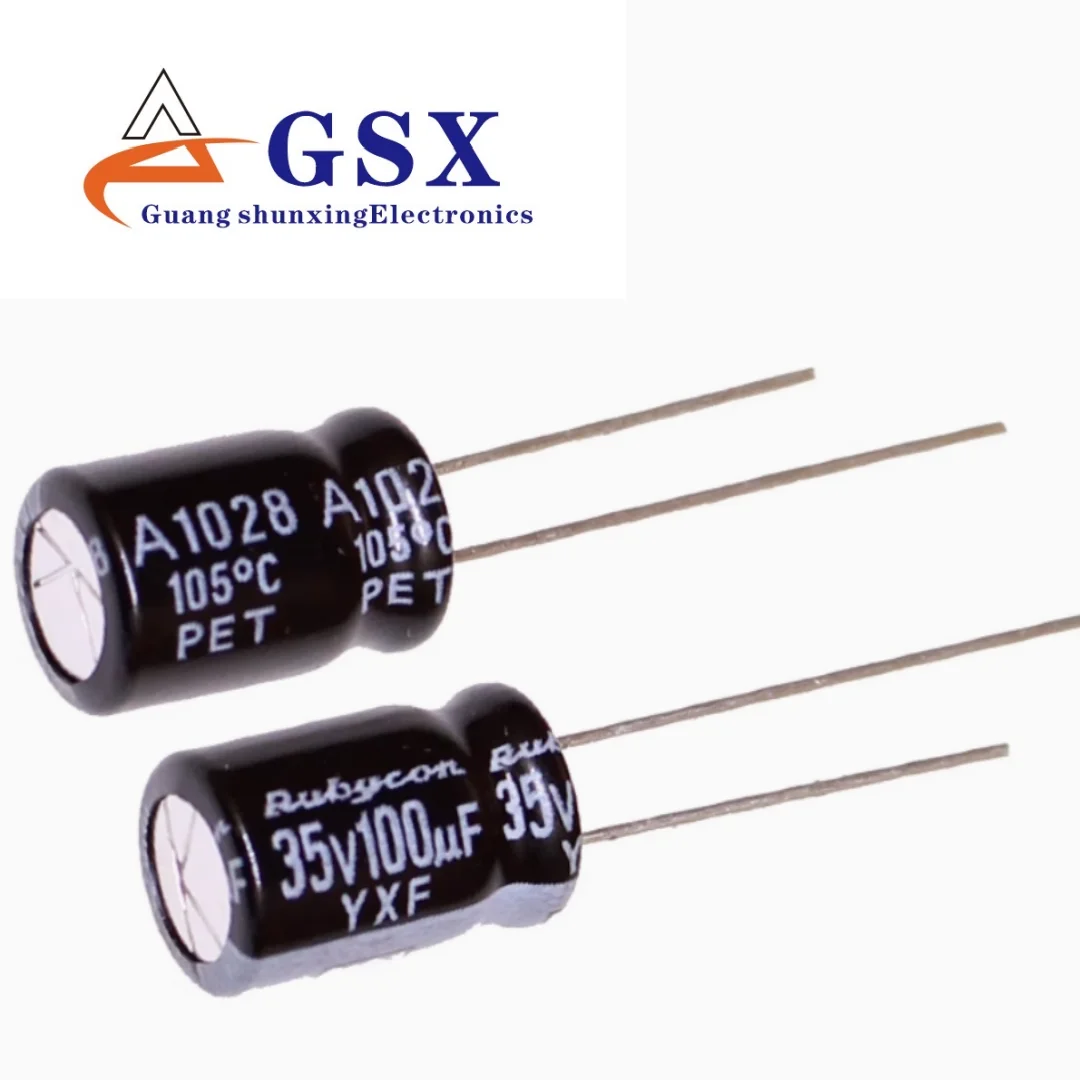 

Brand new original genuine imported aluminum electrolytic capacitor 35v100uf 8 * 11.5 ruby YXF high-frequency long life