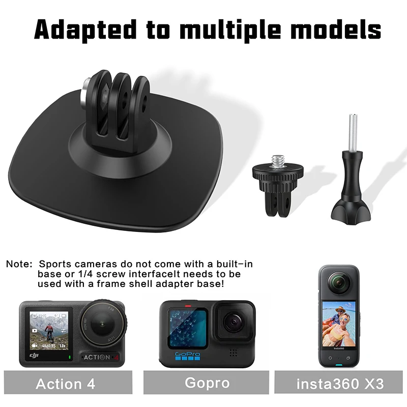 Аксессуары для шлема для спортивной камеры DJI OSMO Action 4/3/GoPro 12/11/10/Insta360 X4/X3/Ace Pro/GO 3S