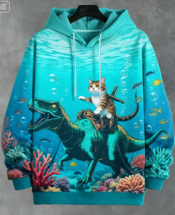 

Винтажные мужские толстовки с забавным котом, толстовка с 3D принтом мультфильма для мужчин и женщин, спортивный костюм большого размера, повседневное уличное пальто Y2k