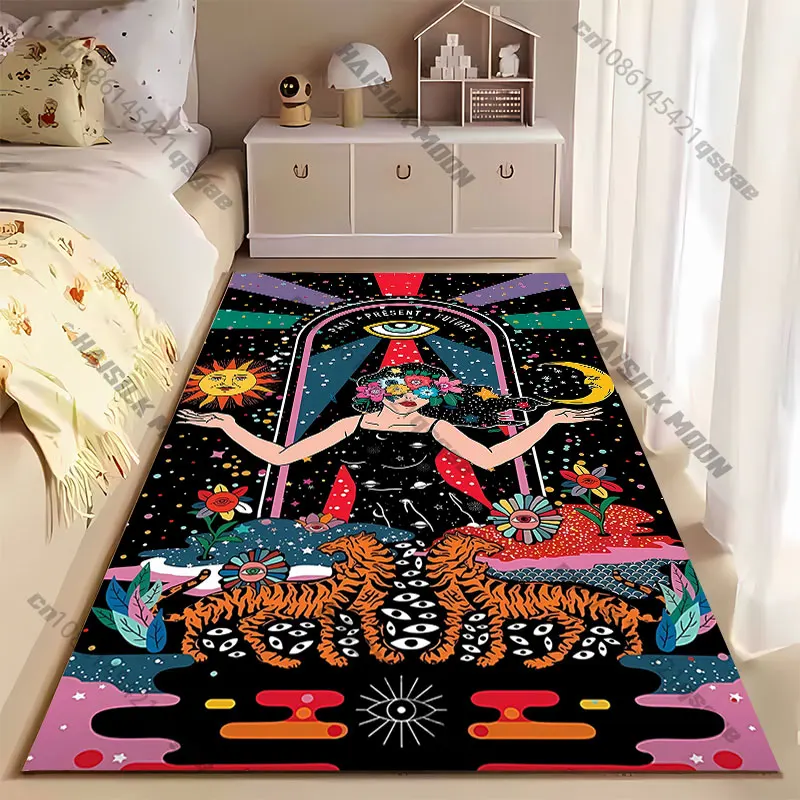 Mystical balance nature spirituality carpet Yoga living room room decor children's crawling mat doormat area rug games mat
