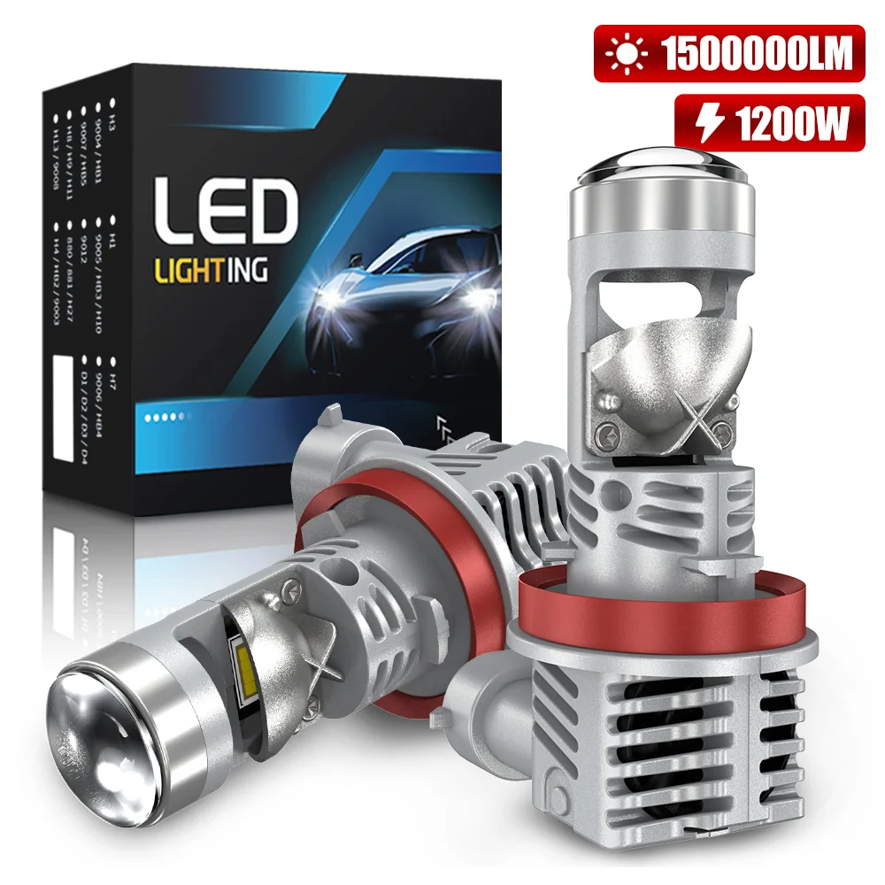 

2025 Newly LED LENS Headlight H7 H4 9005 HB3 9006 HB4 H8 H9 H11 LED Car Bulb 6000K 12V Projector Headlamp Standard tangent line