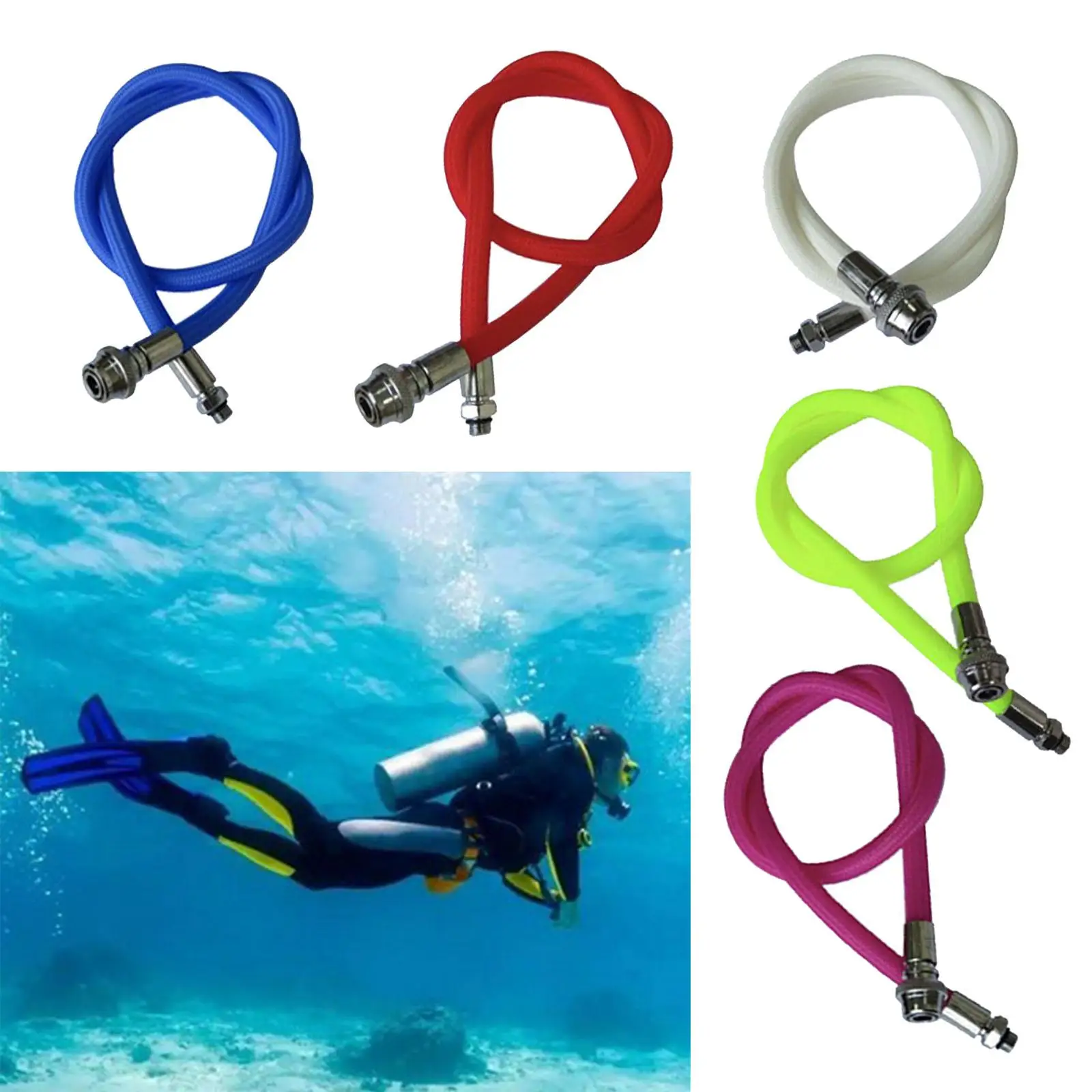 

Scuba Diving Low Pressure LP Hose Inflator Hose, Nylon Braided Hose, with Quick Release Connector Lightweight Connector Hose