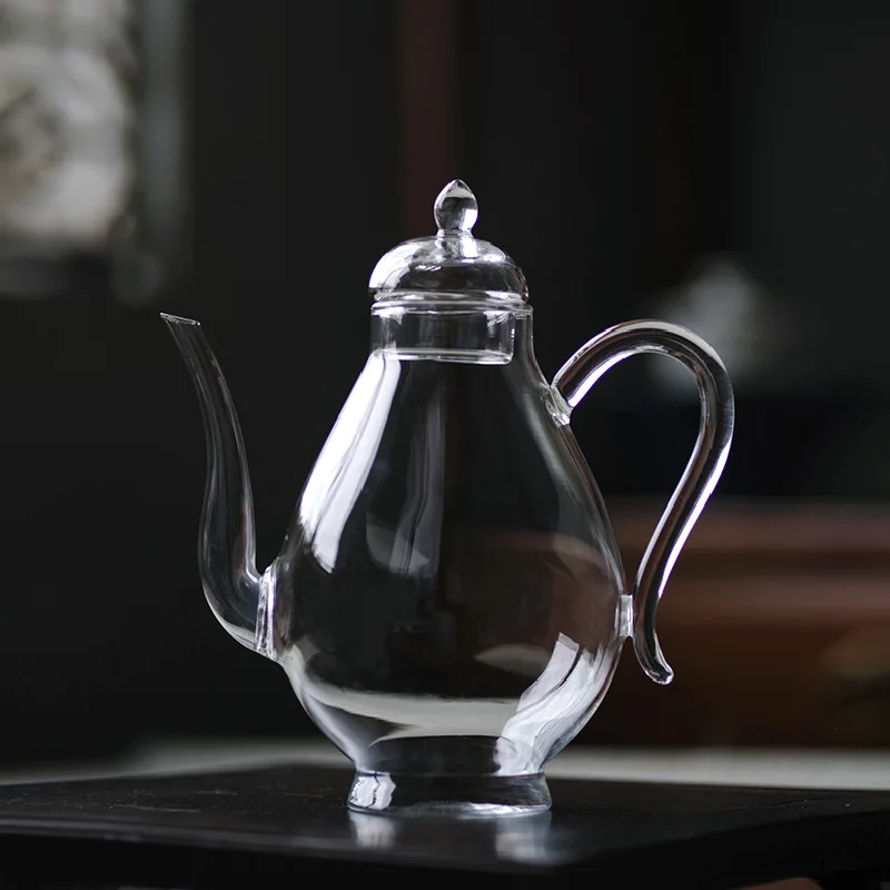 Glass Ewer Imitation Song Heat-Resistant Boiled Song Style Little Teapot Green Tea Dedicated Hand-Held Teapot Glass Teapot