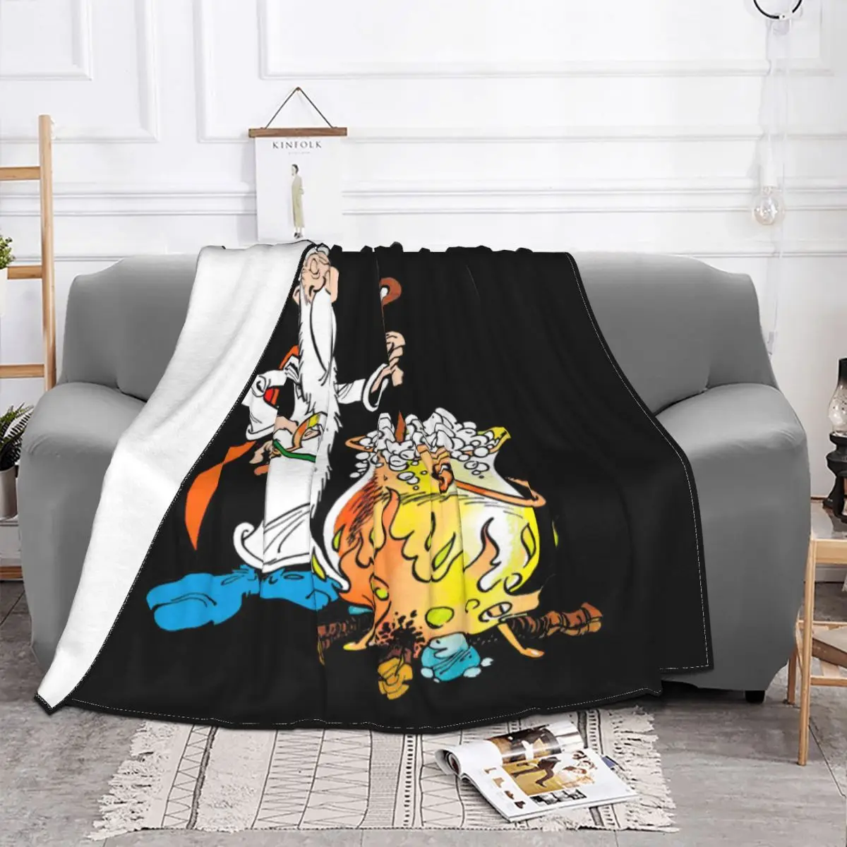 Asterix And Obelix Anime Flannel Blanket Cartoon Funny Throw Blanket for Home 125*100cm Bedspreads