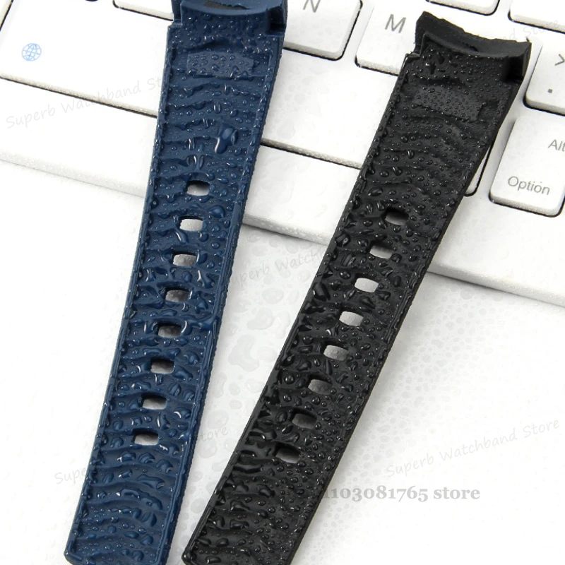 20mm Curved End Rubber Strap for Omega Seamaster 300 High Quality Soft Bracelet Women Men Band Waterproof Watch Accessories