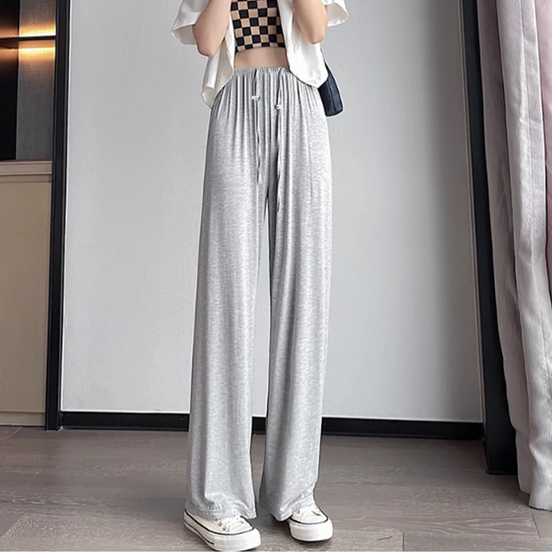 

Loose Maternity Pants Modal High Waist Belly Pants For Pregnant Women Summer Thin Wide Leg Pregnancy Trousers Straight Clothes