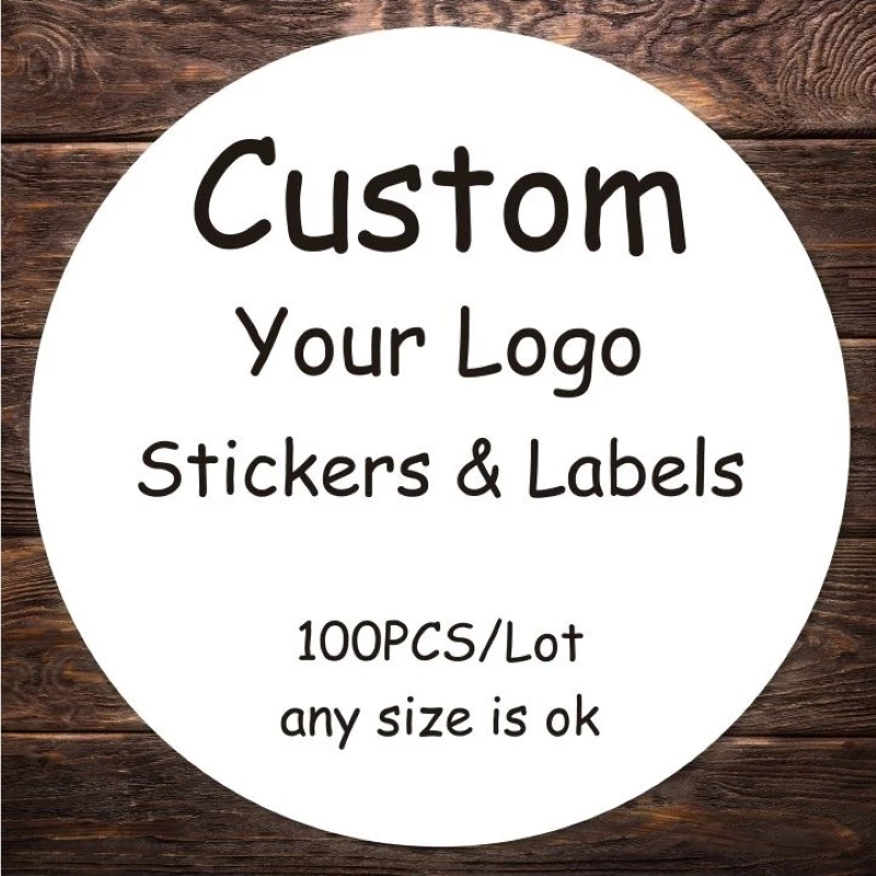 

100 PCS Custom Stickers Logo Packaging Labels Personalized Stickers Name Party Wedding Birthday Design Your Own Sticker