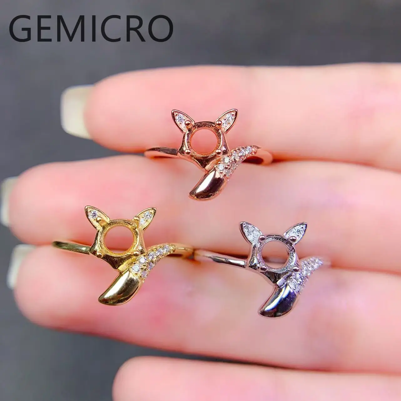 

DIY Ring Empty Holder S925 Sterling Silver Setting 5mm Stone Fine Fashion Charm Wedding Jewelry Accessory for Woman