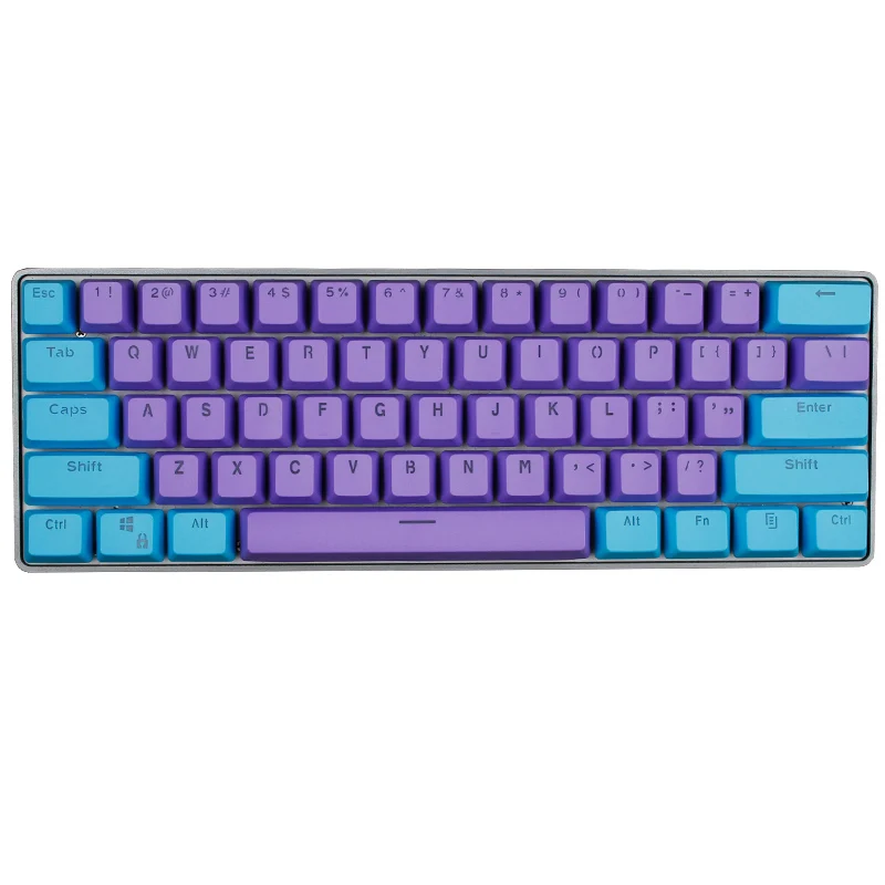 

61 Key Set PBT Keycaps Ansi 60% Computer Gamer Mechanical Keyboard Cap Backlight OEM Miami DOLCH GK61 SK61 Anne pro 2 RK61 K617