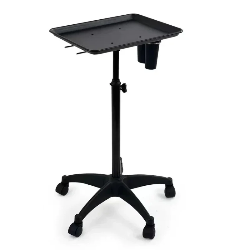 

Professional Aluminum Salon SPA Rolling Cart Tattoo Mobile Trolley Hair Instrument Service Tray In Black Barber Tools