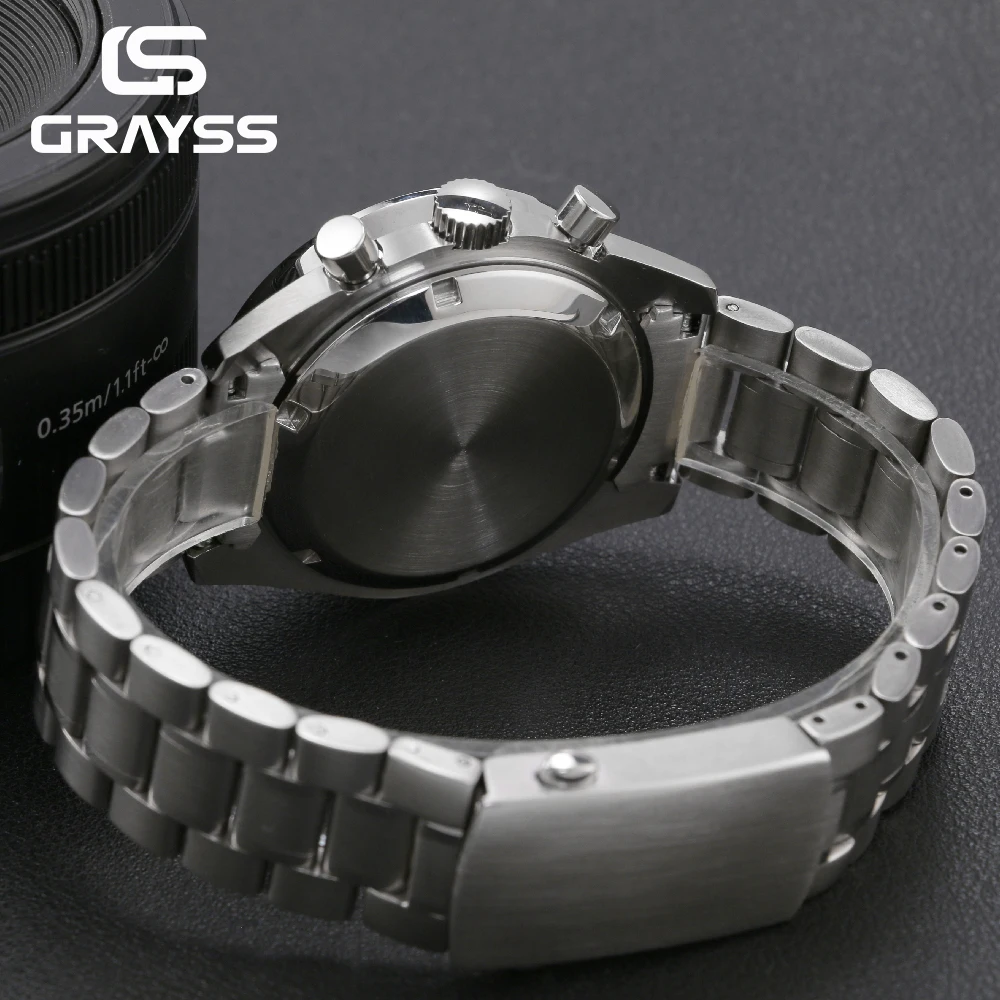 VK63 Gehäuse 39,7MM für Speed Master Metallgehäuse Lünette Chronograph für VK63 Uhrenzubehör Uhrenteile Passend für 20mm Armband – Detail 3