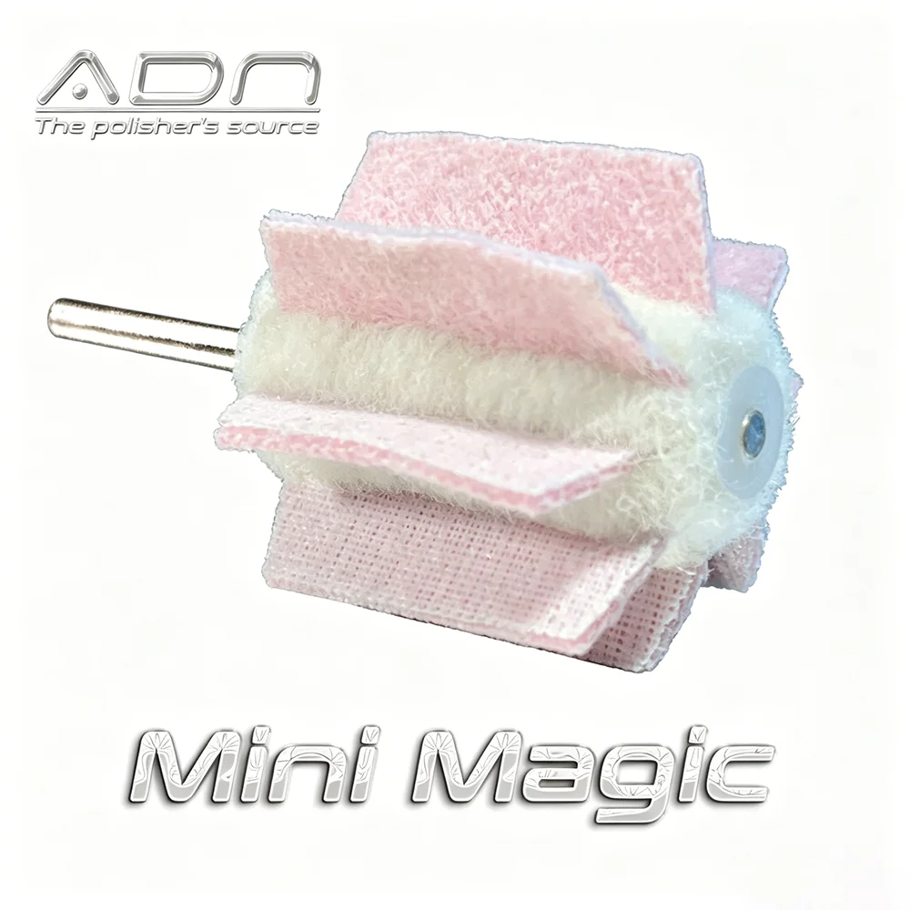 ADN Mini Magic Mounted Buff Wheel 2.35mm Shank 10000 Grit Felt Base Micro-Abrasive Jewelry Polishing Tool Inside Ring Buff