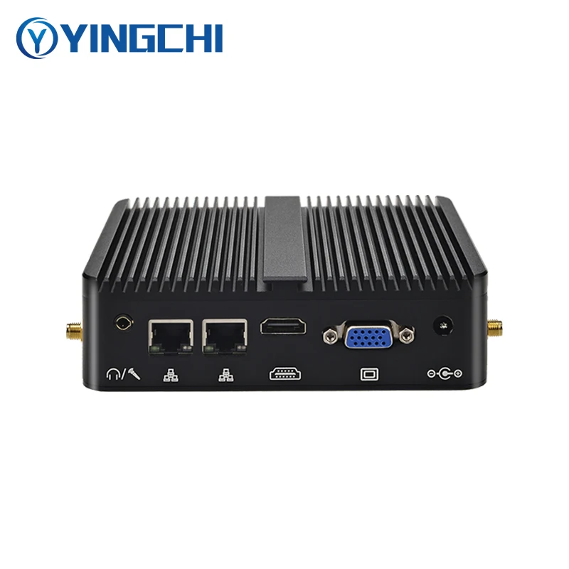 YINGCHI Fanless Micro Industrielle Computer Intel Celeron J4105 J4125 Dual LAN 2 COM Win10 Linux