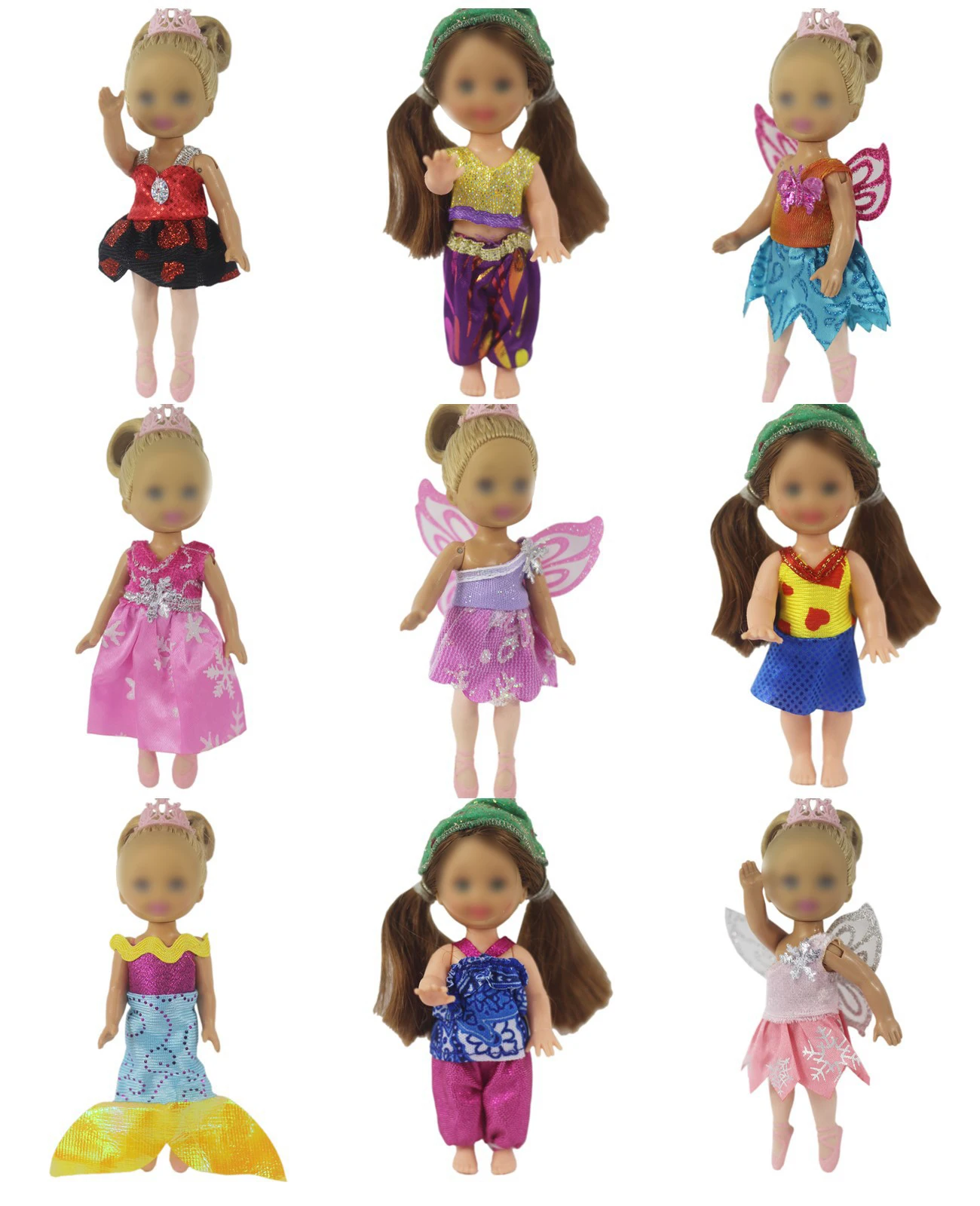 

5PCS/Set 5Inch Simba Doll Clothes Cute Handmade Dress Accessories Fit 11cm Mini Kelly Dolls Children Toy For Girl Birthday Gift