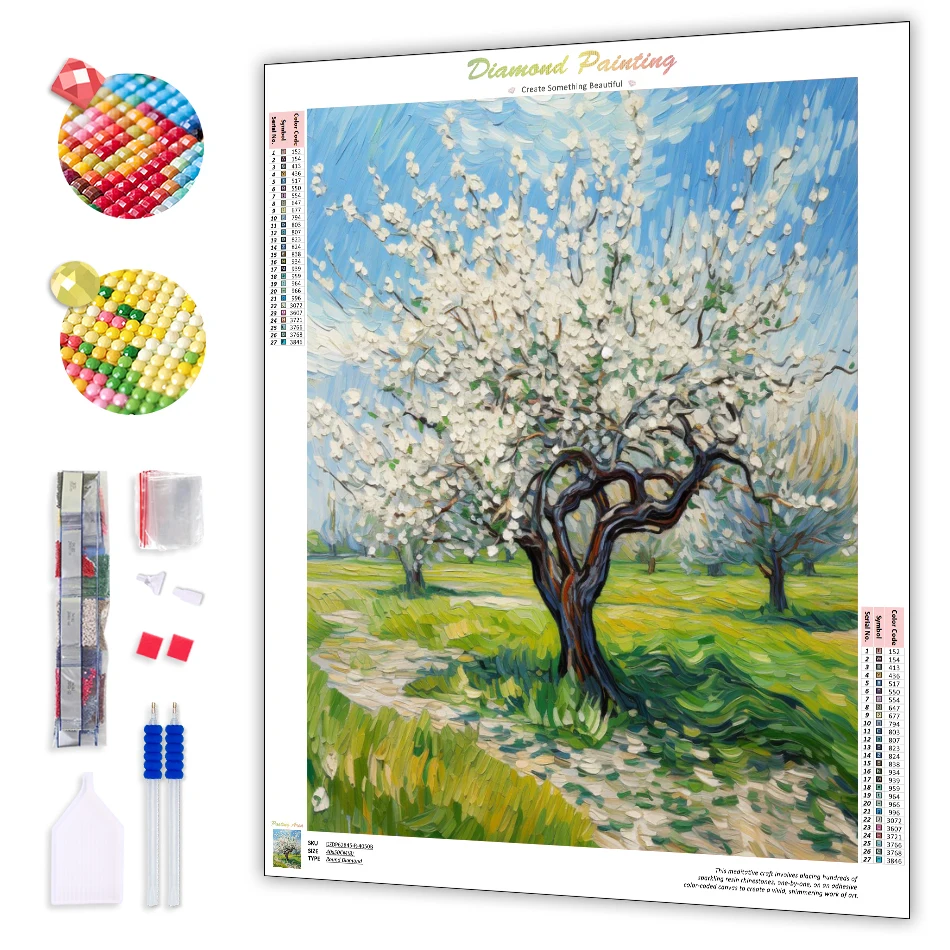 

RUOPOTY 5D Diamond Painting Tree Picture Full Square/Round Mosaic Landscape Embroidery Cross Stitch Rhinestone Home Decor Gift