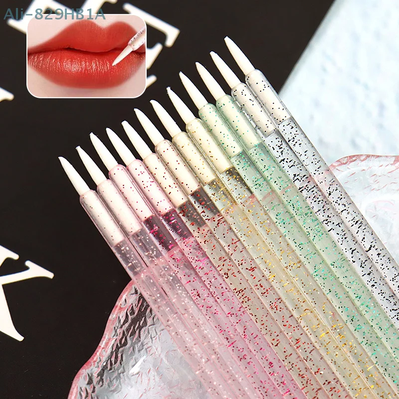 Flocking Lip Brush Lip Gloss Brush Crystal Rod Mini Lip Glaze Brush Disposable Lip Gloss Brush Applicator Stick