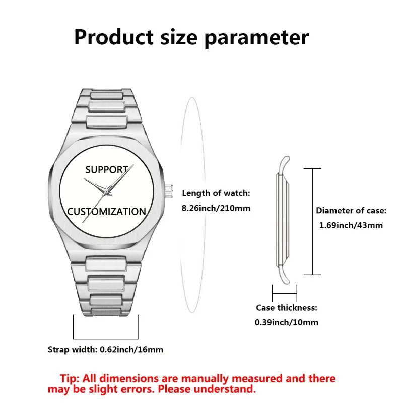 Personalized Watch with Photos DIY Custom Printing Make Your Own Logo Name Brand Watch 1 Piece OEM Men Watch