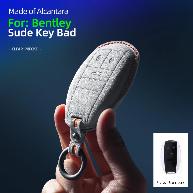 

Bentley key fob suitable for the Bentayga Continental and Flying Spur models made of Alcantara faux suede