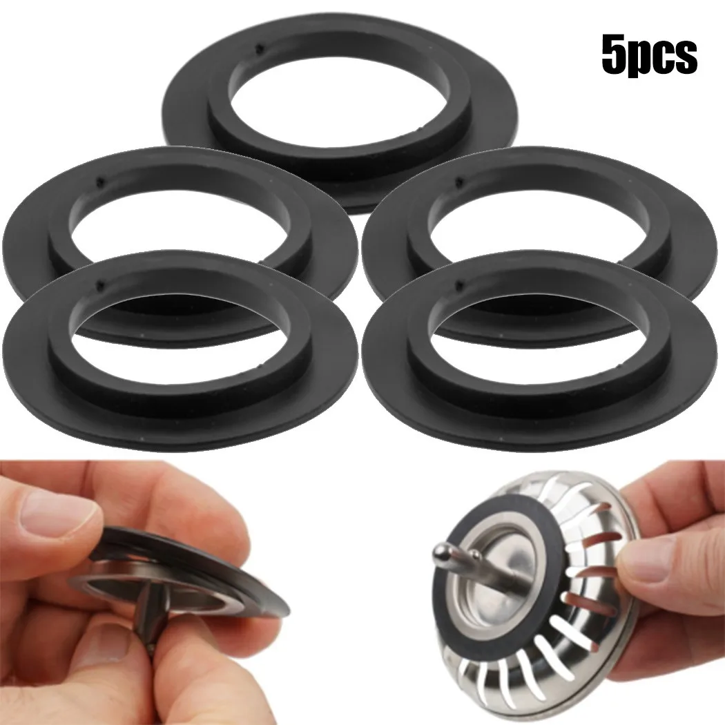 5pcs Assorted Basket Strainer Washers Rubber Seals For Franke Basket Strainer Plug Replace Bathroom Accessories