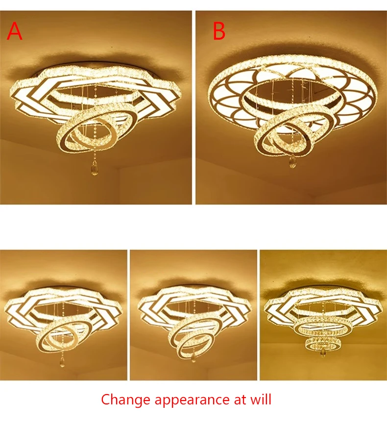 Nordic minimalista luxo cristal led lustre de teto sala estar jantar quarto lâmpadas teto decoração casa lâmpada pingente cristal