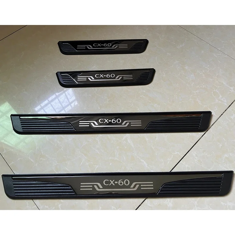 

For Mazda CX-60 CX60 2023 2024 2022 Door Sill Scuff Plate Welcome Pedal Protector Kick Stainless Steel Car Styling Car Accessory