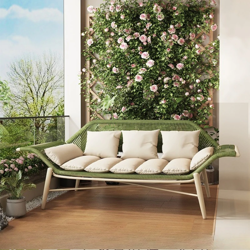 

Balcony chaise longue simple casual sofa chair outdoor double rattan chair outdoor garden sofa rattan chaise longue