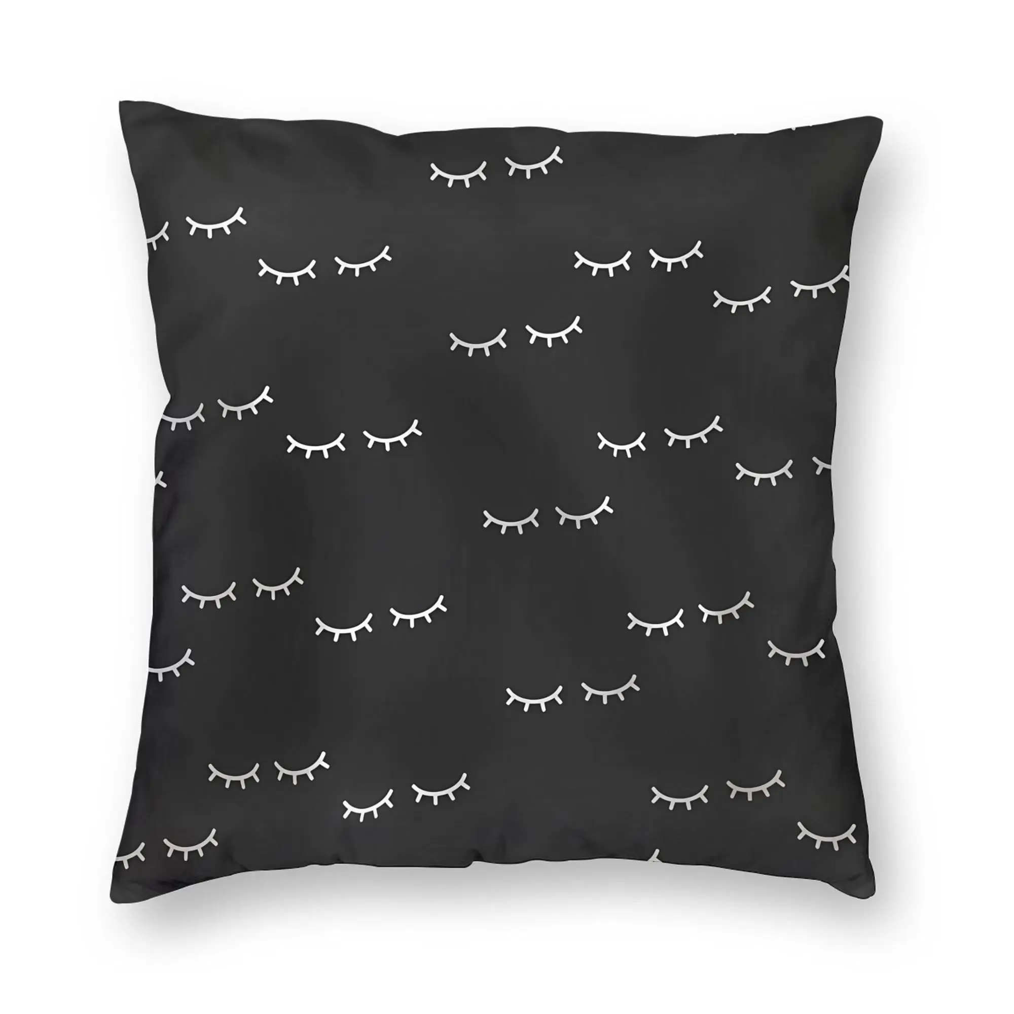 Eyelash Velvet Print Beauty Glam Closed Eyes Pillow Case  Comfy Pillow Cover Kawaii Cushion Cover For Sofa Couch Bed Living Room