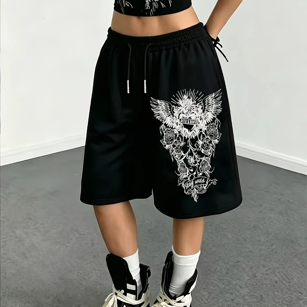 Fashionable Printed Shorts, Loose Fit, Comfortable Shorts, Loose Streetwear Trend, Daily Versatile, Thin, Breathable Shorts