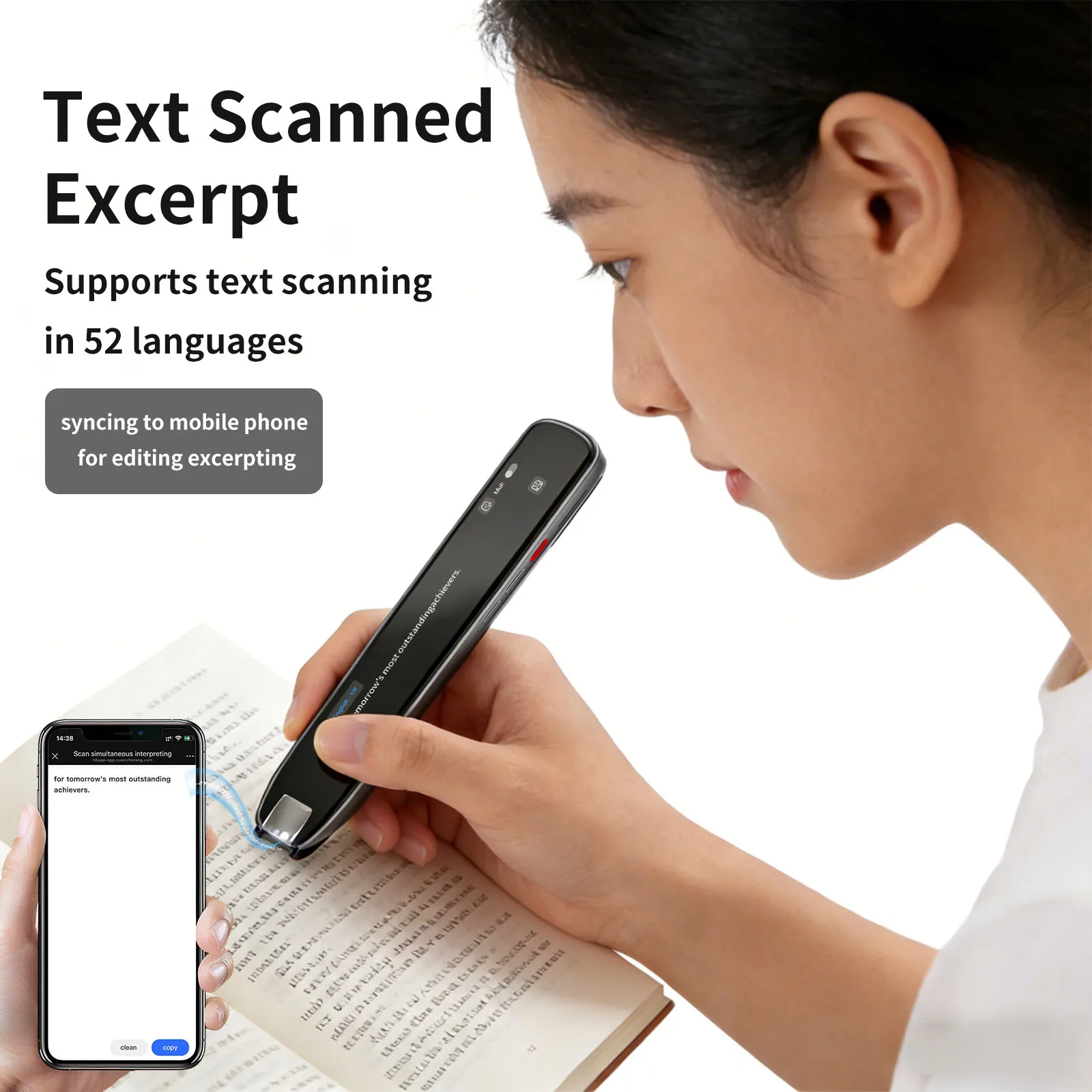 Übersetzungsstift Scanner Lesestift 142 Sprachen Übersetzung Text Sprache Smart Recording Pen Sprach-Offline-Übersetzer für Reisen – Detail 6