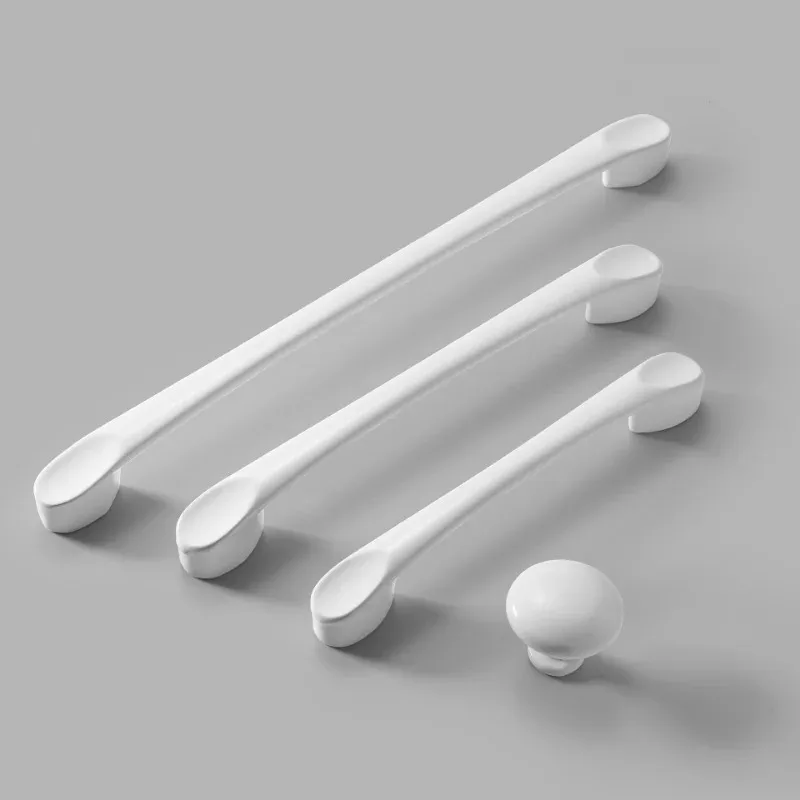 Aluminum Alloy White Cabinet Handles American Style Kitchen Cupboard Door Pulls Drawer Knobs Fashion Furniture Hardware