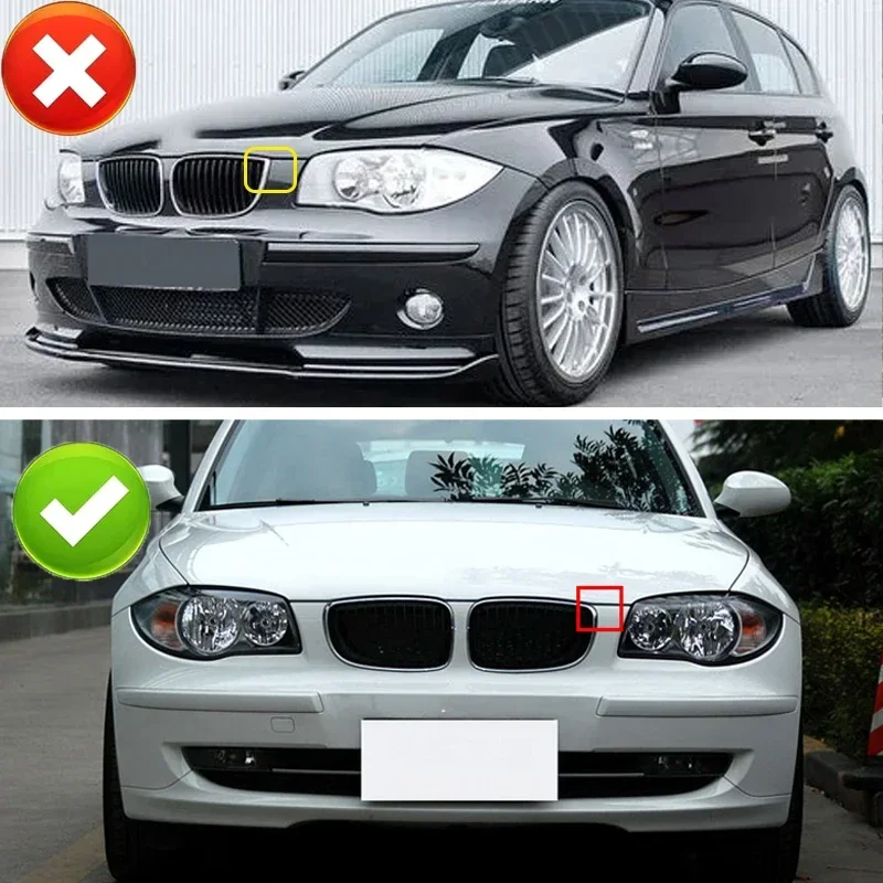 For BMW E81 E87 E82 E88 128I 130I 135I Car Front Bumper Kidney Grille Racing Grills Grilles Gloss Black Dual Slats Grill 07-11