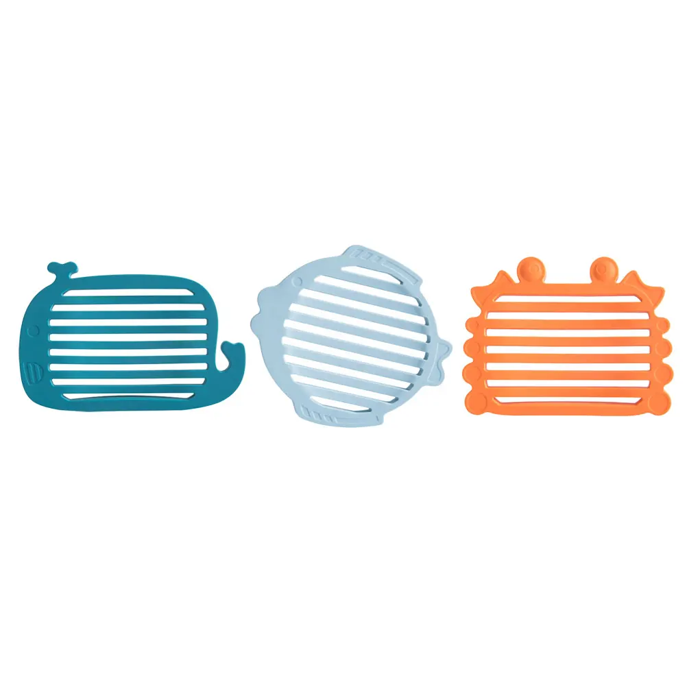 

3pcs Soap Dish Pad S Resistant Water Absorbing Quick Dry Animal Shape Drain Holes Cartoon ing Mat For Bathroom Toilet