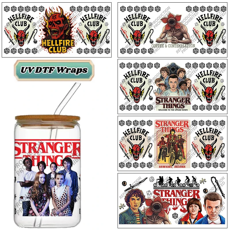 Divertido Adhesivo con Diseño de Dibujos Animados, Adhesivo de Transferencia UV DTF para Vasos, Envoltura para Vasos Libbey de 16 oz, Envoltura para Botellas, Adhesivo para Tazas DIY