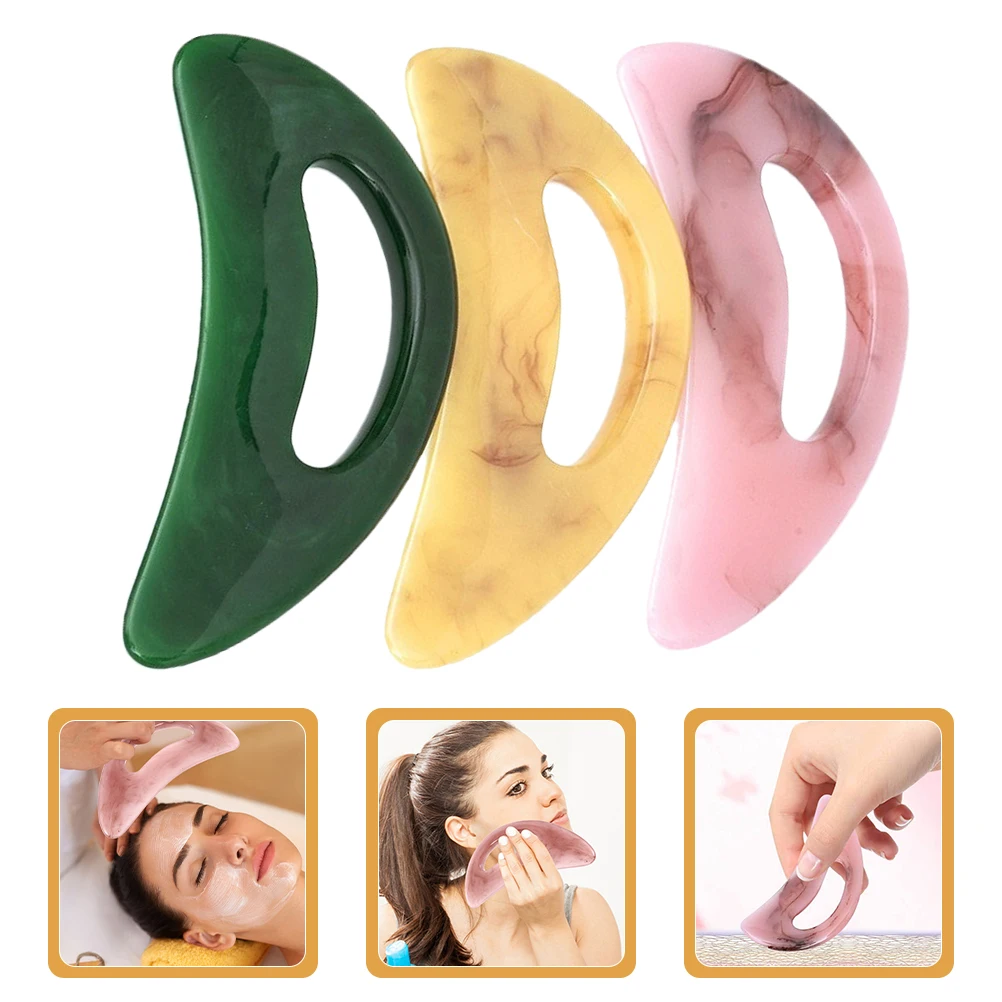 

3 Pcs Scraping Board Scraper Facial Massage Massaging Face Massager for Skin Care Tool Resin